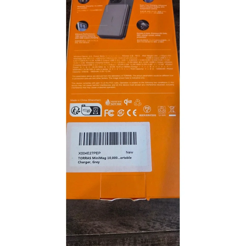 TORRAS Power Bank Unisex OS Grey New Go-MiniMag Qi 2.0 10000mAh 30W PB10